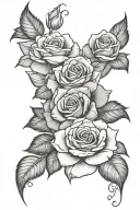 999 with roses tattoo design idea