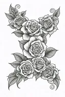 999 with roses tattoo design idea