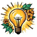 light bulb shining tattoo design idea