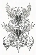 black god and devil wings tattoo design idea