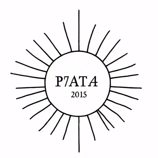 black sun rays with date in middle tattoo design idea