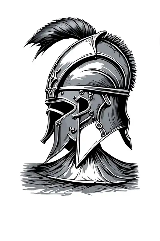 gladiator helmet tattoo design idea