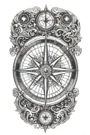 compass map inside tattoo design idea