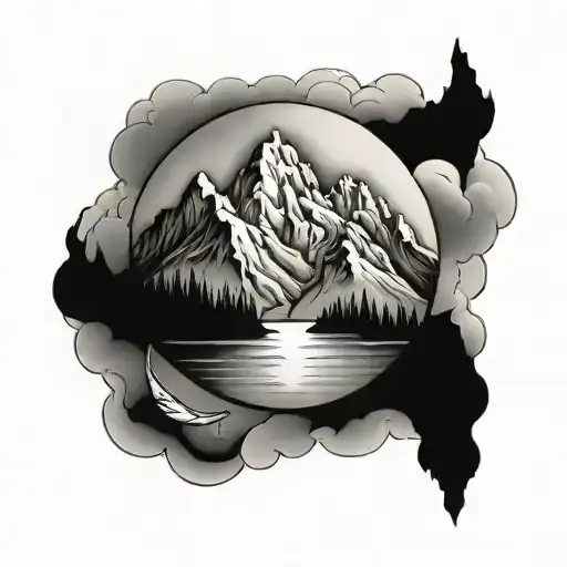 Peter built and mountains tattoo design idea