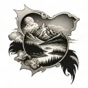 Peter built and mountains tattoo design idea