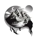 Peter built and mountains tattoo design idea