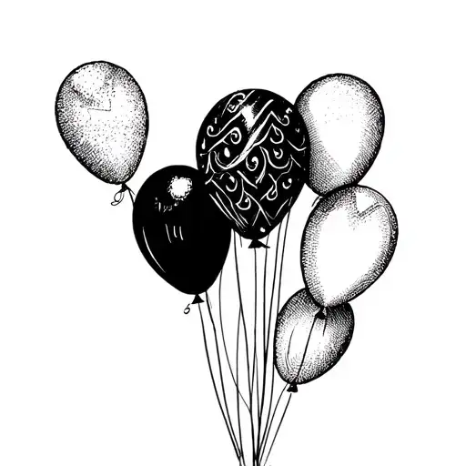NF balloons small x 3 tattoo design idea