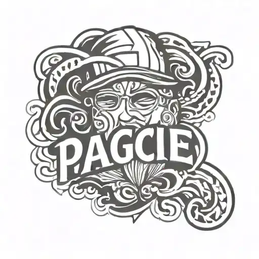 old school cholo style of the name paige tattoo design idea