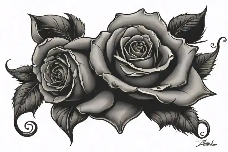 number 999 with a rose down of it tattoo design idea