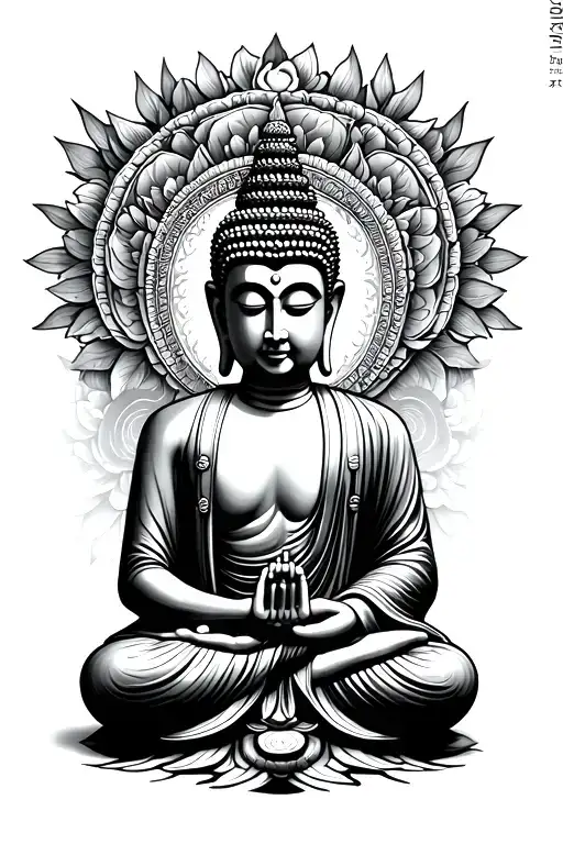 Cambodian Buddha meditating tattoo design idea