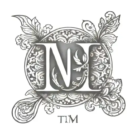 combination of initials T and M tattoo design idea