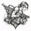 resident evil Jill Valentine   tattoo design idea