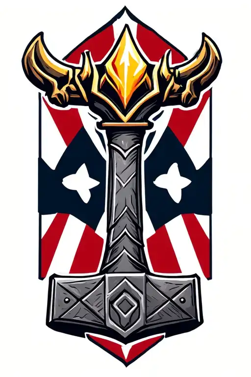 Mjolnir Hammer tattoo design idea