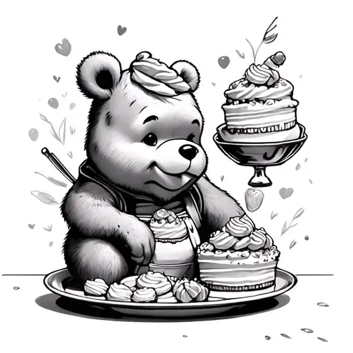 Winnie poo cooking Patricia cakes sensory top says Patricia tattoo design idea