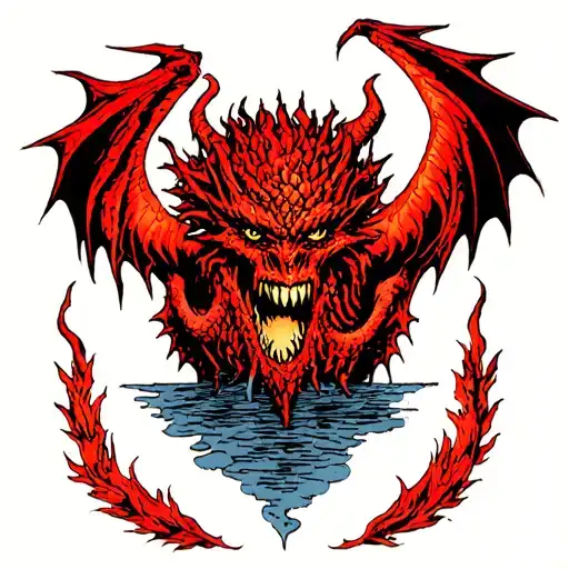 the balrog of moria tattoo design idea