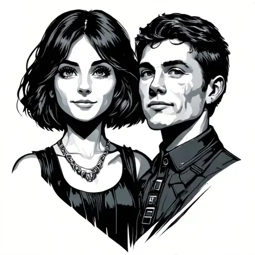 couples friends tv show and starwars tattoo design idea