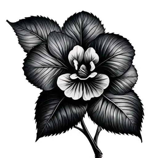 african violet tattoo design idea