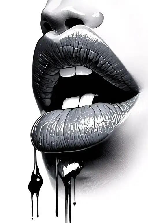 Lip tattoo design idea
