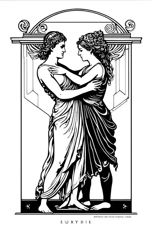 Orpheus And Eurydice, Eurydice being pulled back to haietis.  tattoo design idea