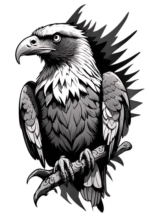 Rip Dad with a tribal eagle tattoo design idea