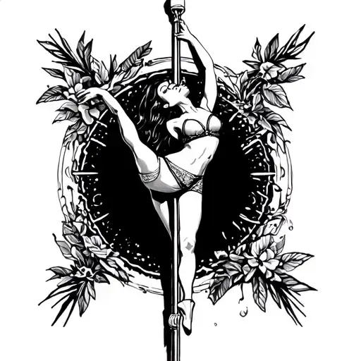 pole dancer cuban tattoo design idea