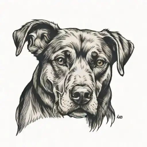 pet dog memory his name tattoo design idea