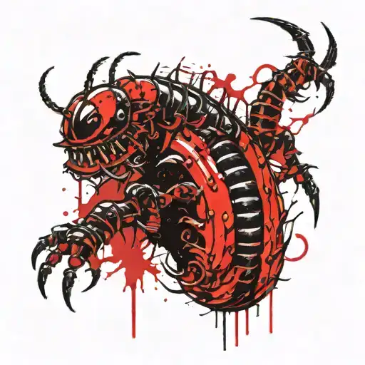 sinister centipede tattoo design idea