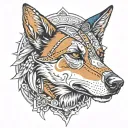 cattle dog warrior tattoo design idea