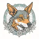 cattle dog warrior tattoo design idea