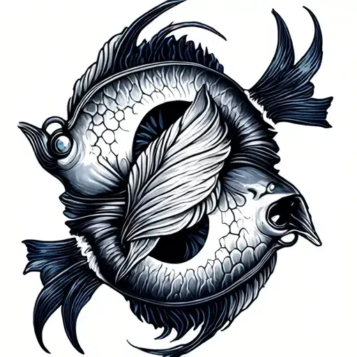 Pisces And Cancer tattoo design idea