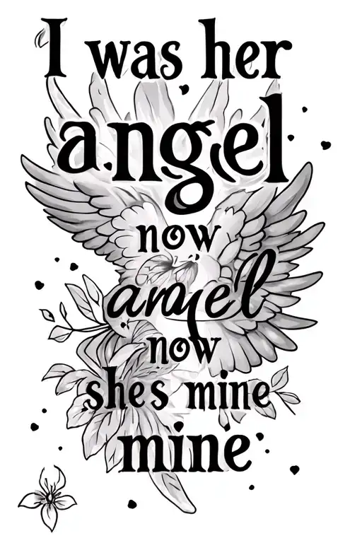 "I was her angel now she’s mine" "I was her angel now she’s mine" Memorial tattoo for grandma tattoo design idea