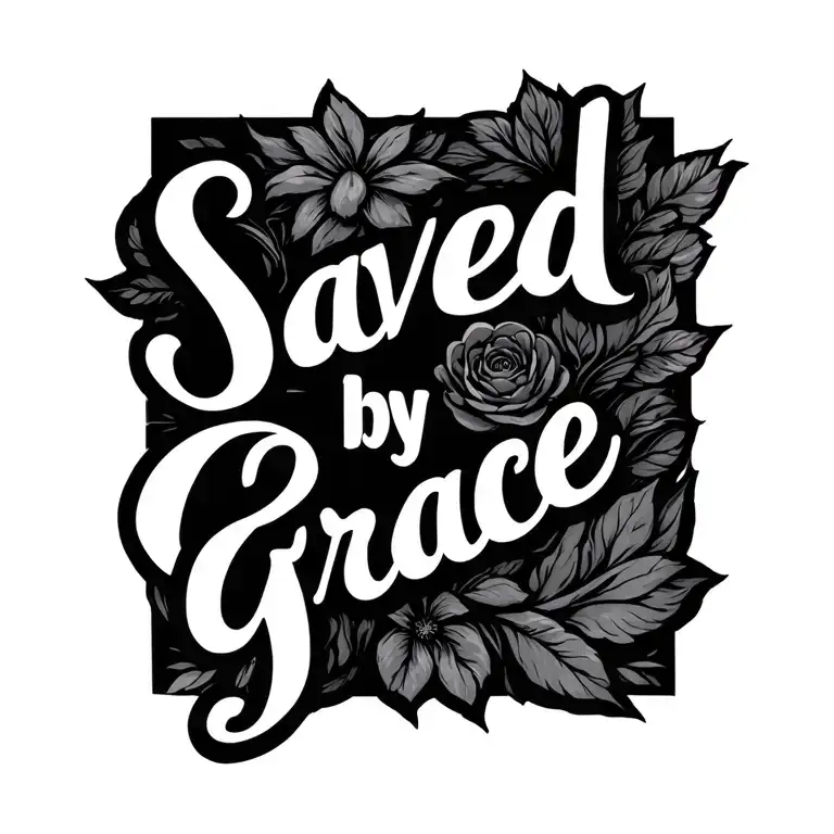 Biblical Reference of saved by grace tattoo design idea