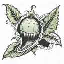 Venus fly trap one line tattoo tattoo design idea