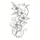 flower tattoo with vines tattoo design idea