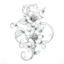 flower tattoo with vines tattoo design idea