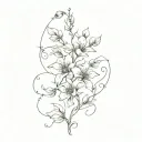 flower tattoo with vines tattoo design idea