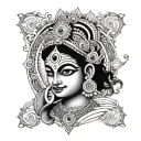 lord Krishna with sudarshan chakra surrounded tattoo design idea