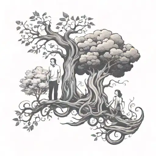 Family, trees, infinity. tattoo design idea