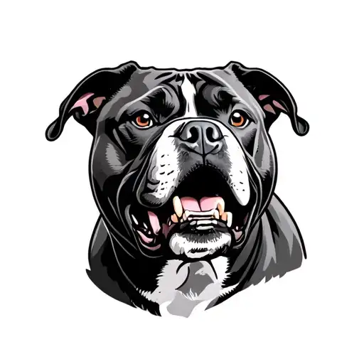 Angry Pitbull tattoo design idea