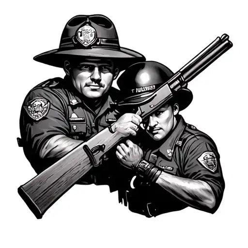 fallen officer and firefighter memorial piece tattoo design idea