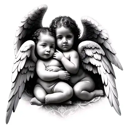 3 Baby Angels tattoo design idea