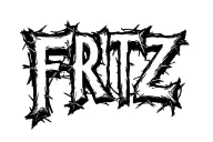 the word FRITZ in bold writing with barbwire accents tattoo design idea