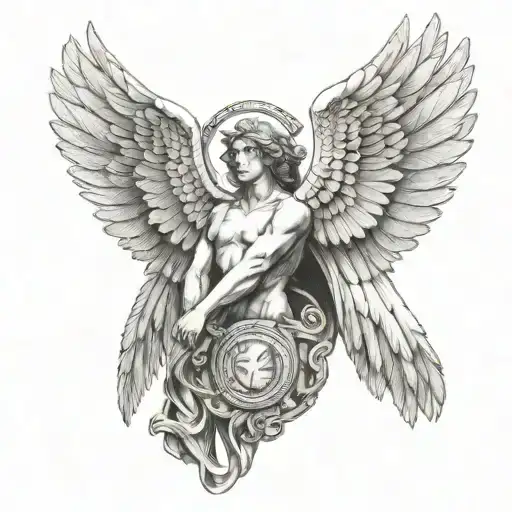 archangel raphael upper arm band tattoo tattoo design idea