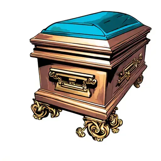 casket propped tattoo design idea