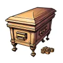 casket propped tattoo design idea