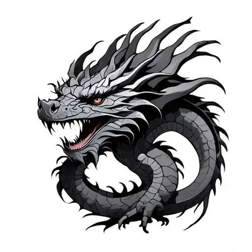 Black And Gray Dragon tattoo design idea