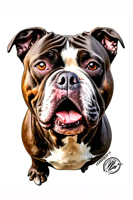 American dog Bully tattoo design idea