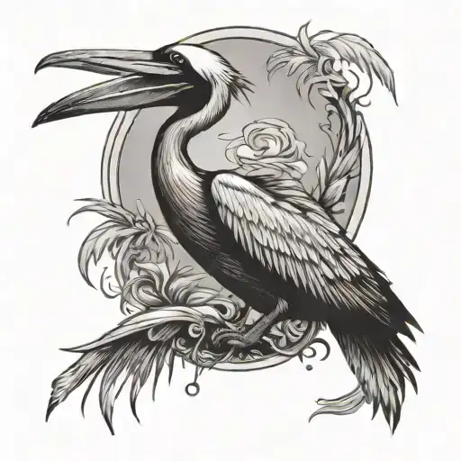 sadistic pelican tattoo design idea