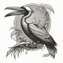 sadistic pelican tattoo design idea