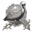 sadistic pelican tattoo design idea